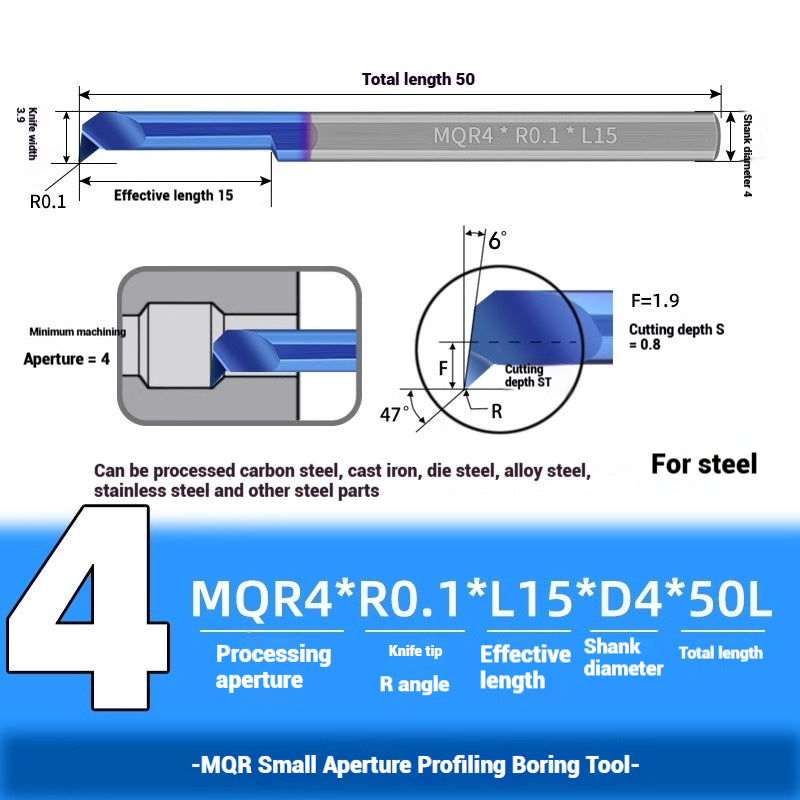 1127-Profiling Turning Tools Small Bore Boring Tools CNC Stainless Steel Aluminum MQR Turning Bore Micro Turning Tools Boring Turning Tools Shandong Denso Pricision Tools Co.,Ltd.